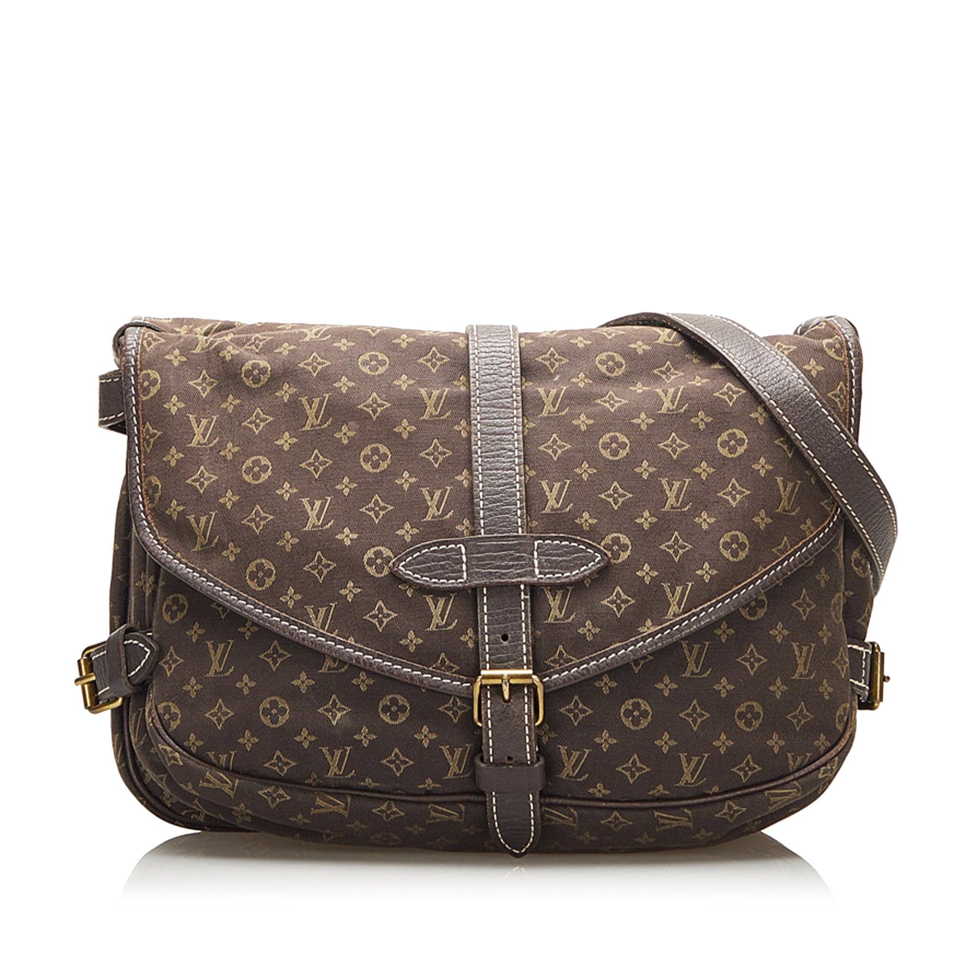 Brown Louis Vuitton Monogram Mini Lin Pochette Baguette