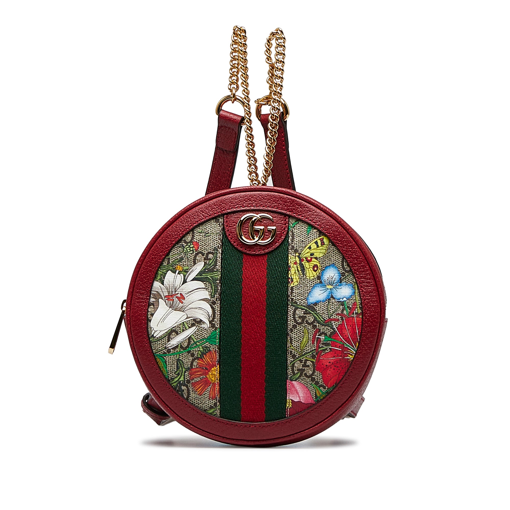 Image of Brown Gucci GG Supreme Flora Ophidia Backpack