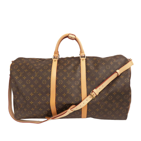 LOUIS VUITTON Monogram Canvas Duffle Shoulder Bag Brown