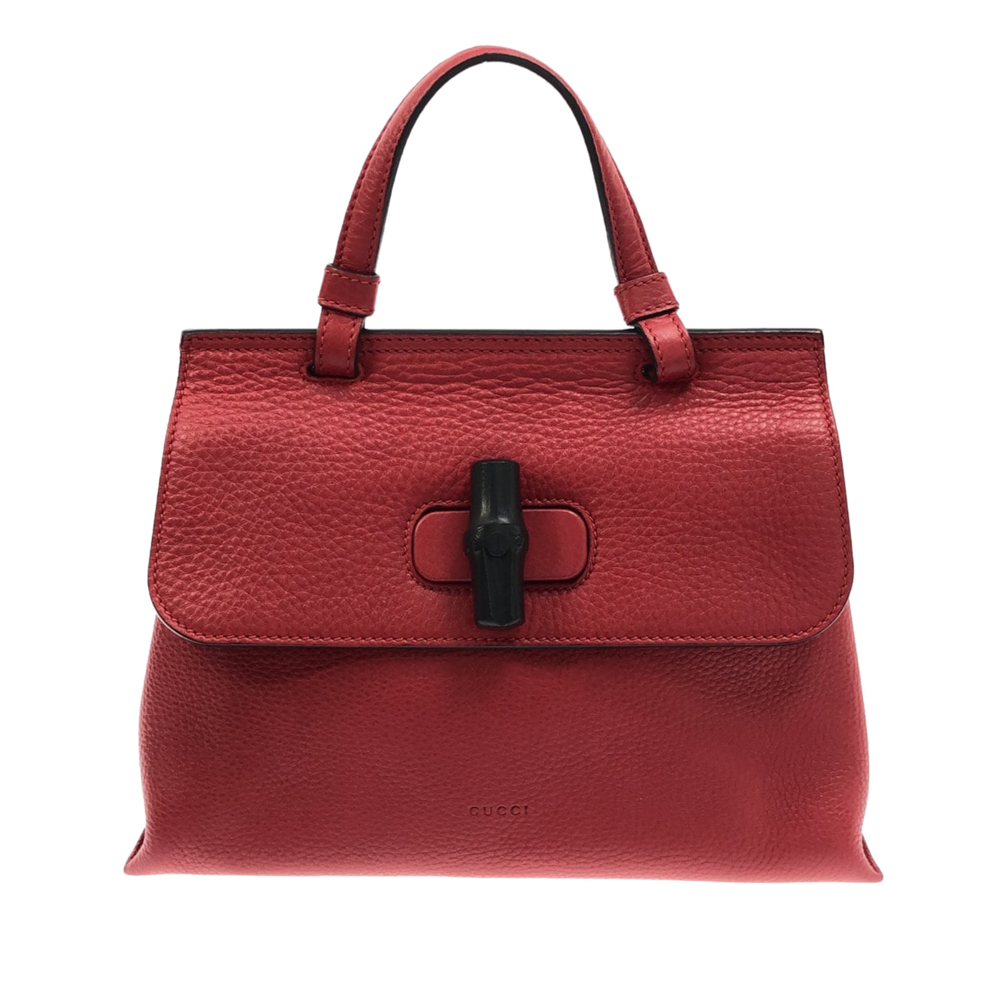 Image of Red Gucci Small Bamboo Daily Satchel