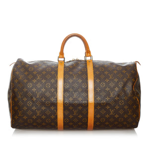 Louis+Vuitton+Keepall+Boston+Duffle+45+Blue+Leather for sale online