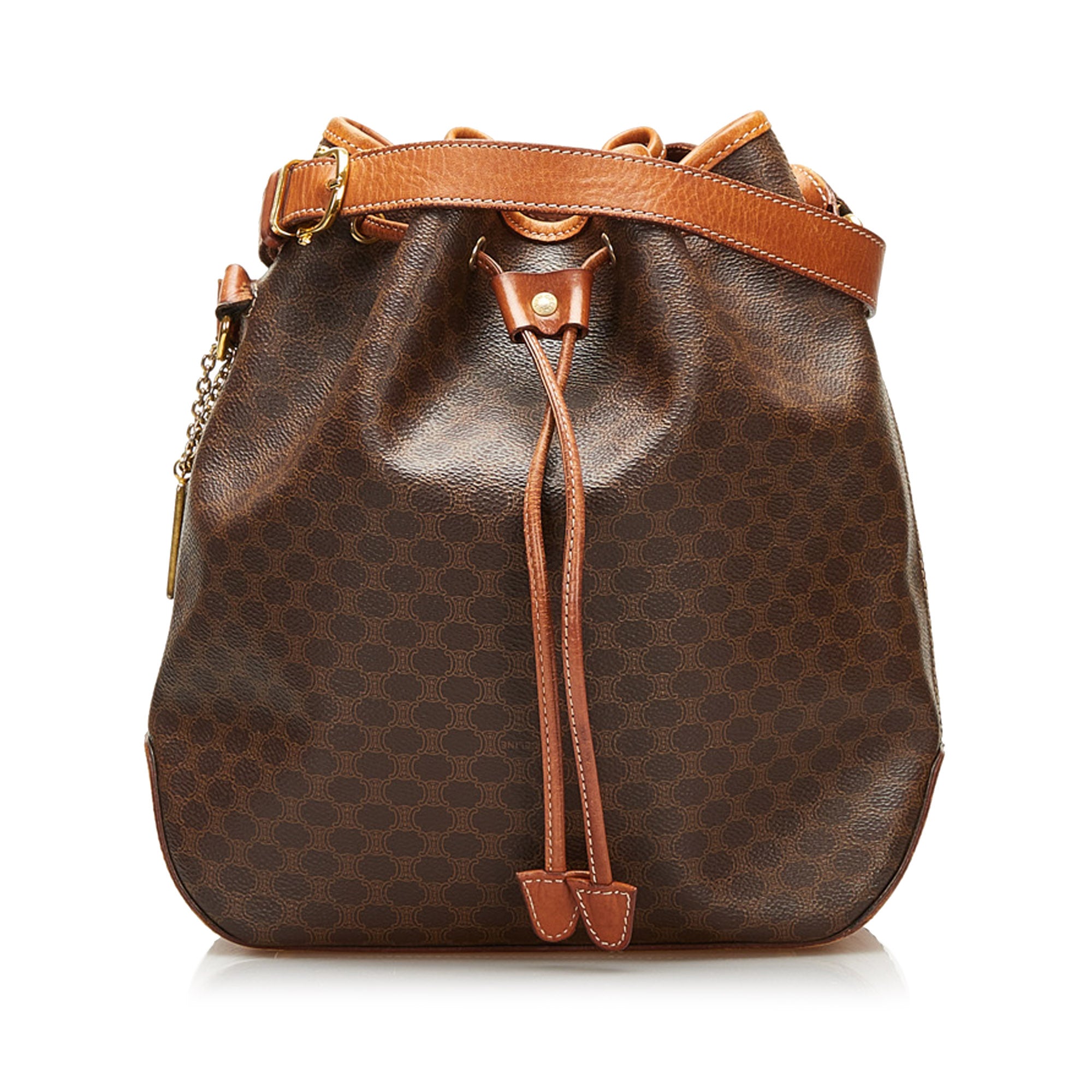 Louis Vuitton Black Grained Leather Bucket Side Pockets Crossbody Strap Bag