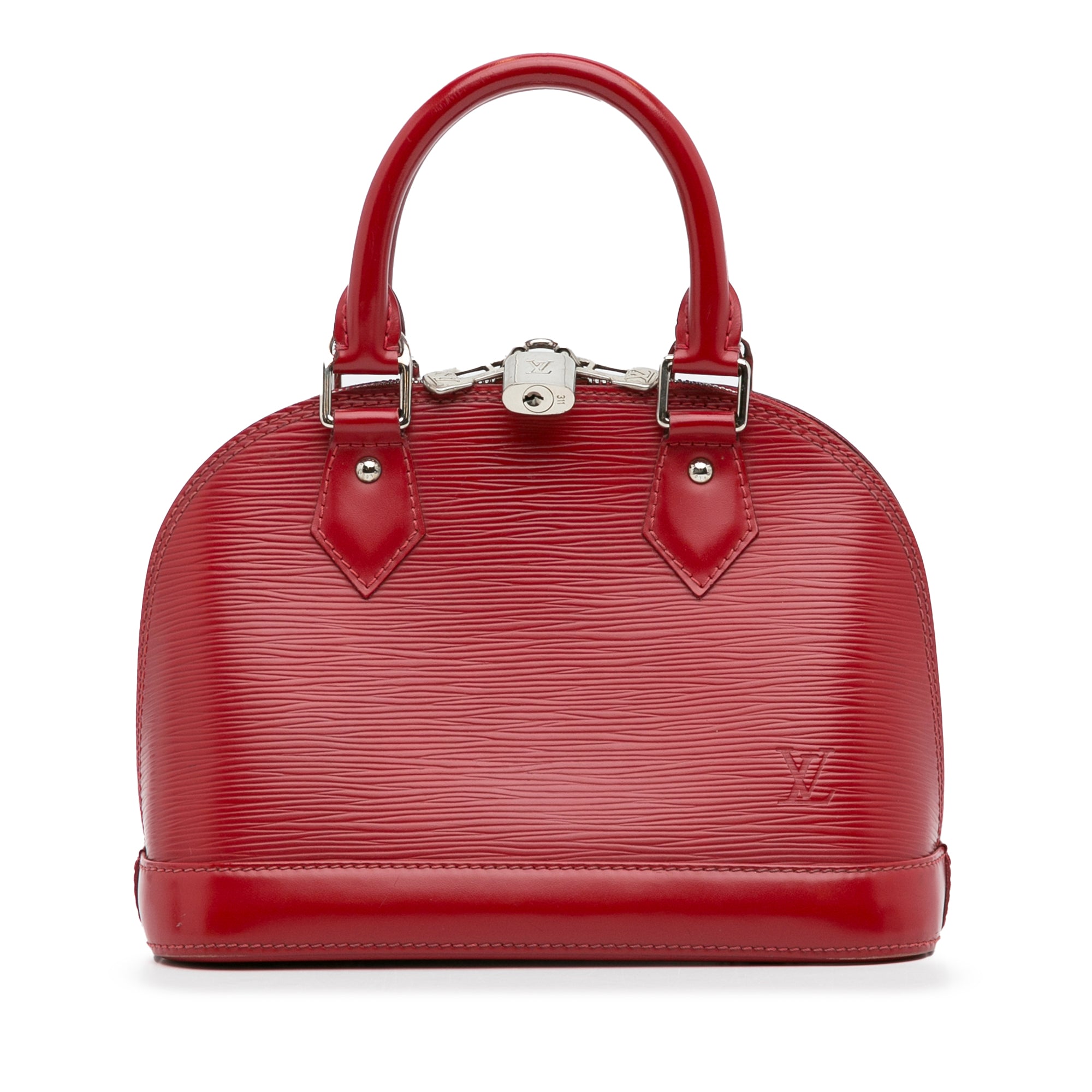 Image of Red Louis Vuitton Epi Alma BB Satchel