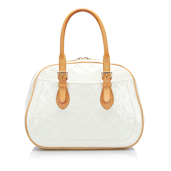 LOUIS VUITTON WHITE VERNIS SUMMIT DRIVE BAG