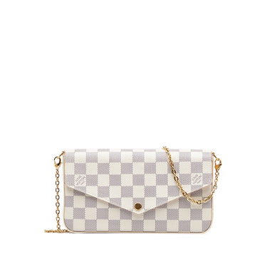 White Louis Vuitton Damier Azur Pochette Felicie Crossbody Bag – Designer  Revival