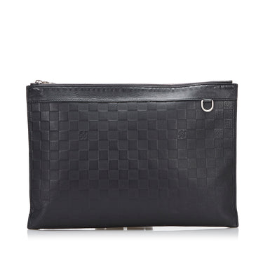 Black Louis Vuitton Taurillon Pochette Jour GM Clutch Bag