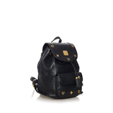 Black MCM Visetos Studded Zebra Print Backpack – Designer Revival