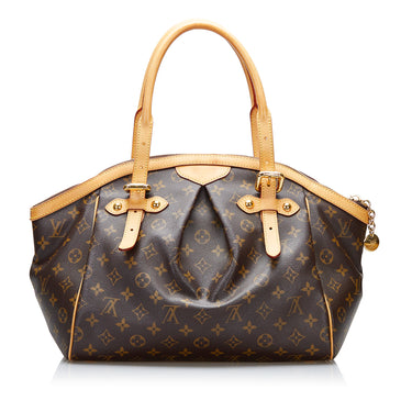 Louis Vuitton Tivoli GM Monogram Shoulder Bag Leather Women Brown Purse  Tote Zip