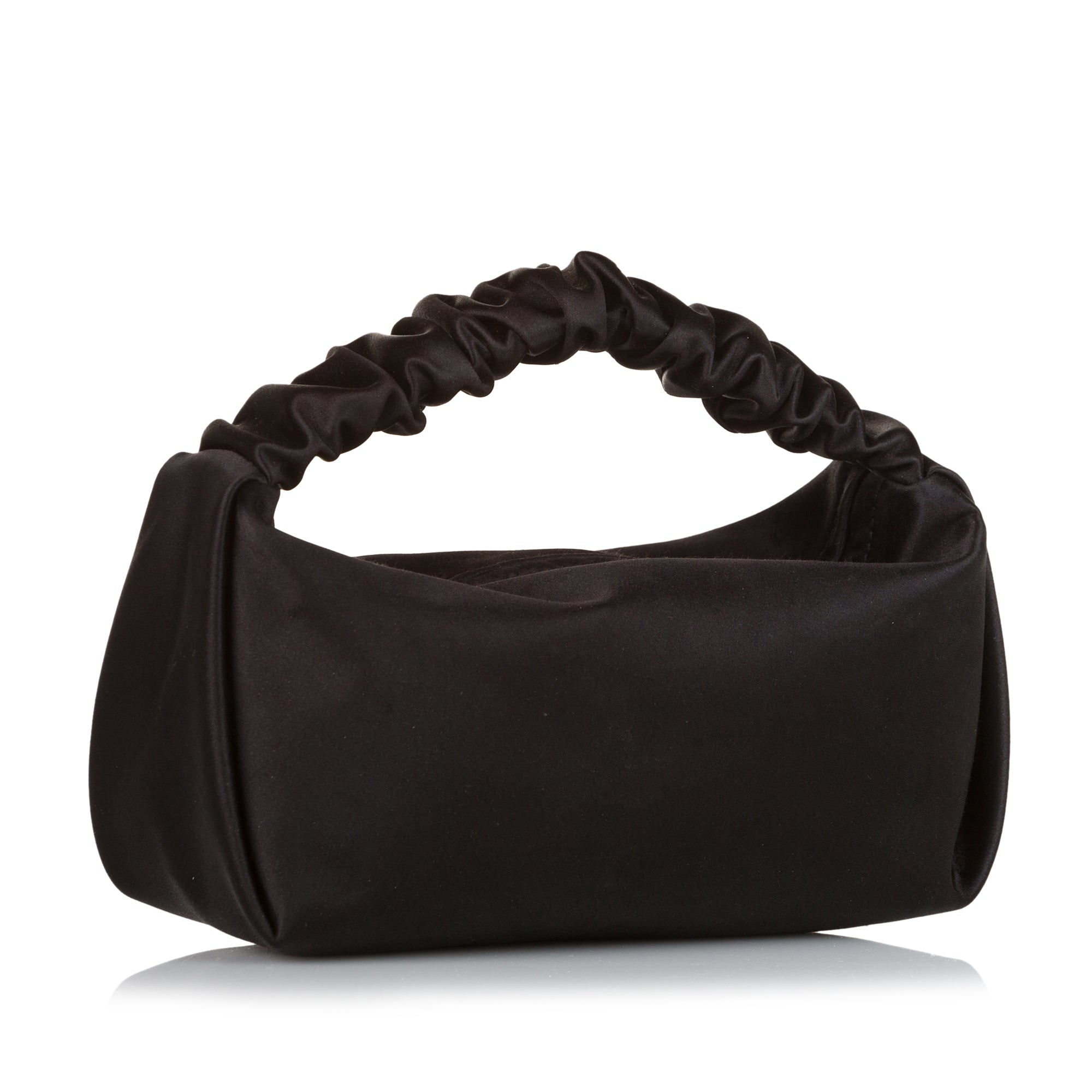 Black Scrunchie Satin Mini Handbag