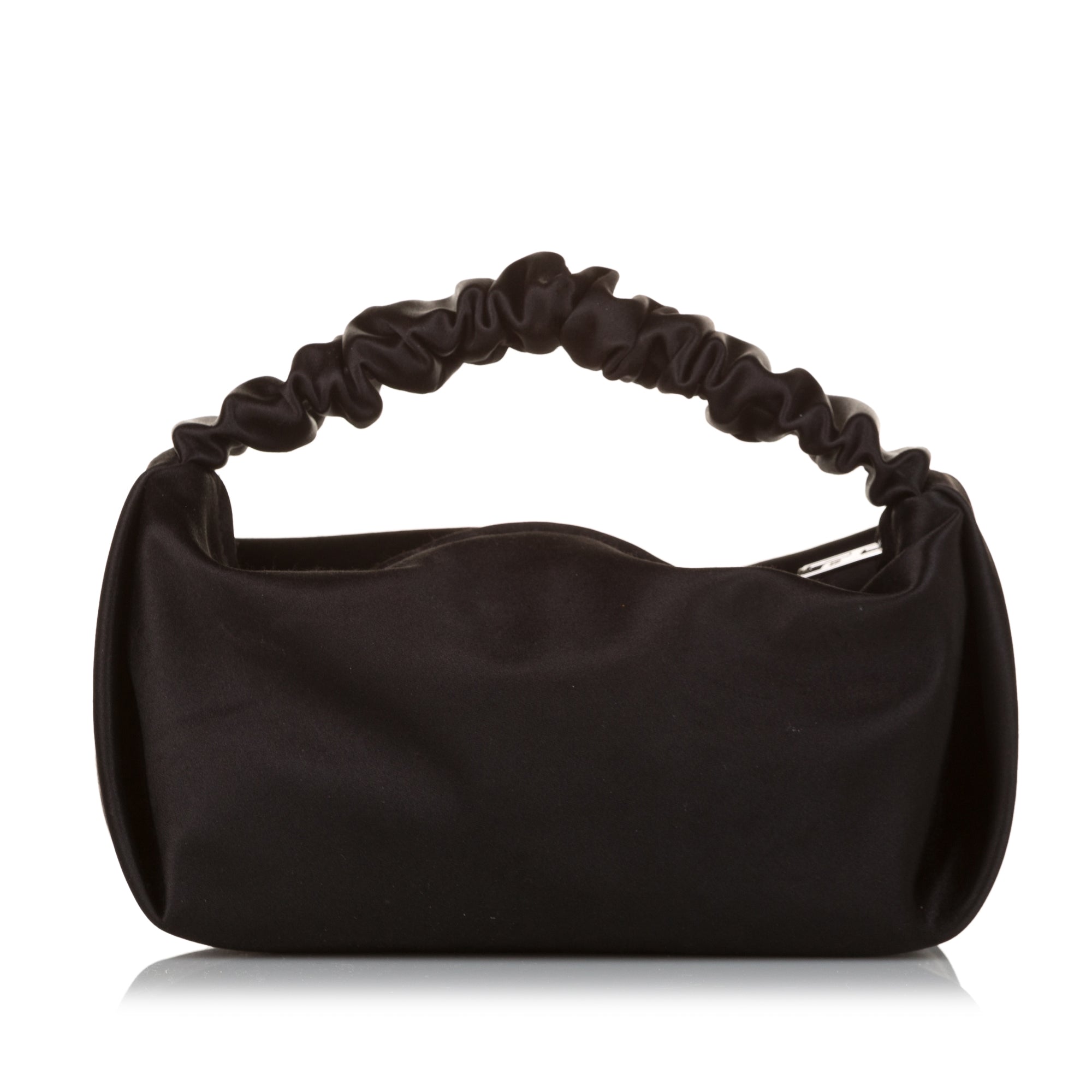 Black Scrunchie Satin Mini Handbag