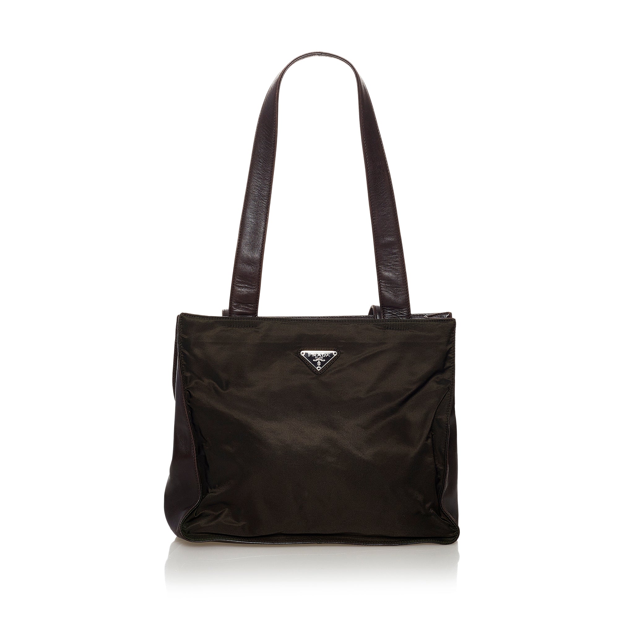Prada Black Tessuto Nylon Belted Shoulder Bag