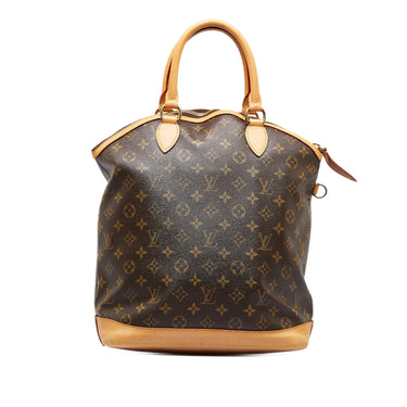 LOUIS VUITTON Lockit Vertical PM Monogram Canvas Tote Bag Brown