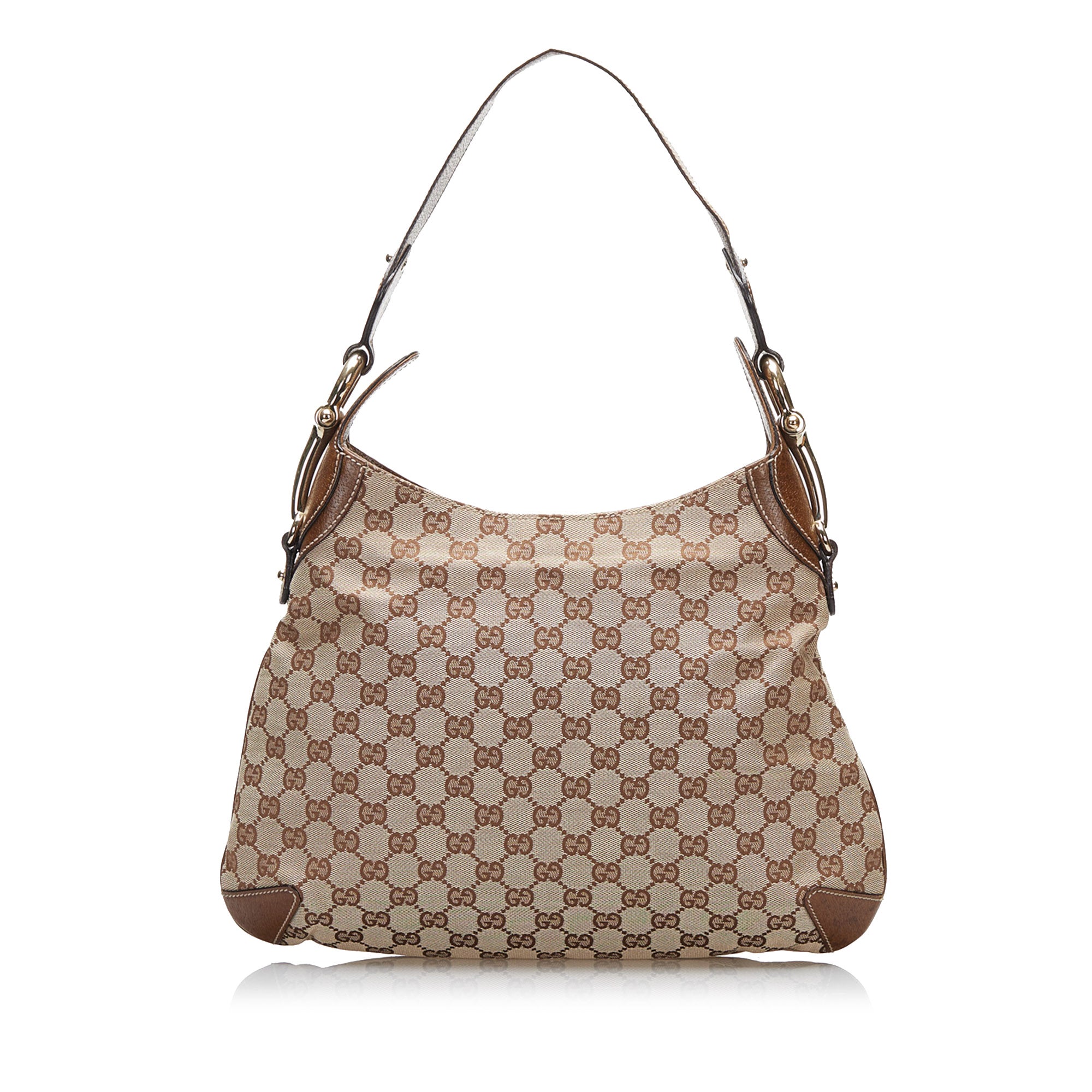 GUCCI Brown Guccissima Leather Horsebit Creole Hobo Bag