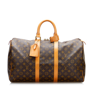 Louis+Vuitton+Keepall+Boston+Duffle+45+Blue+Leather for sale online