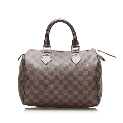 Louis Vuitton Speedy 25 Damier Ebene Satchel Bag