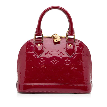 Red Louis Vuitton Vernis Miroir Alma BB Satchel