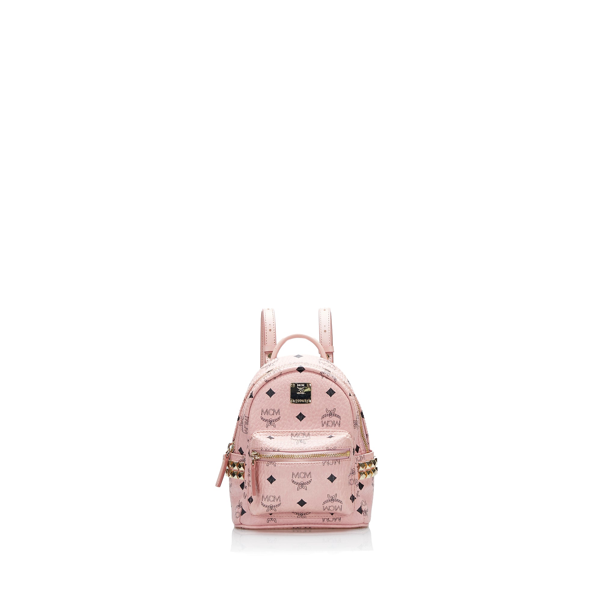 MCM Small Studded Stark Backpack in Pink