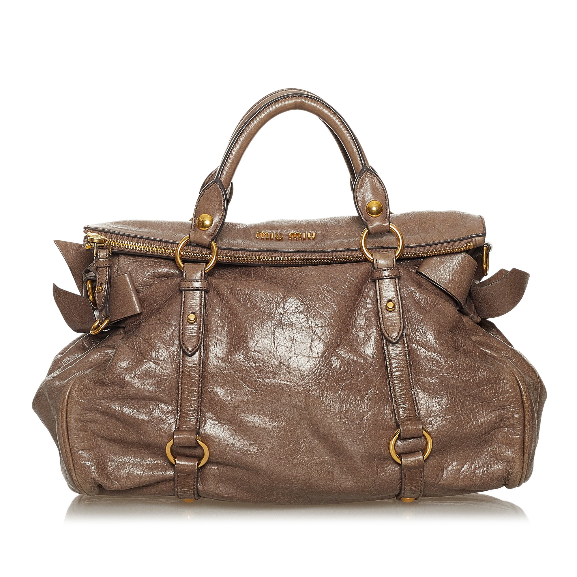 Miu Miu Vitello Lux Large Bow Bag
