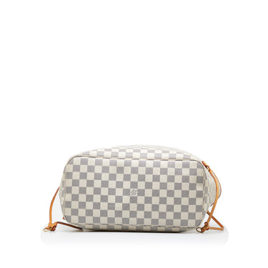 White Louis Vuitton Damier Azur Neverfull MM Tote Bag – Designer