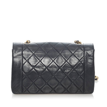Black Chanel Diana Flap Lambskin Leather Crossbody Bag – Designer Revival