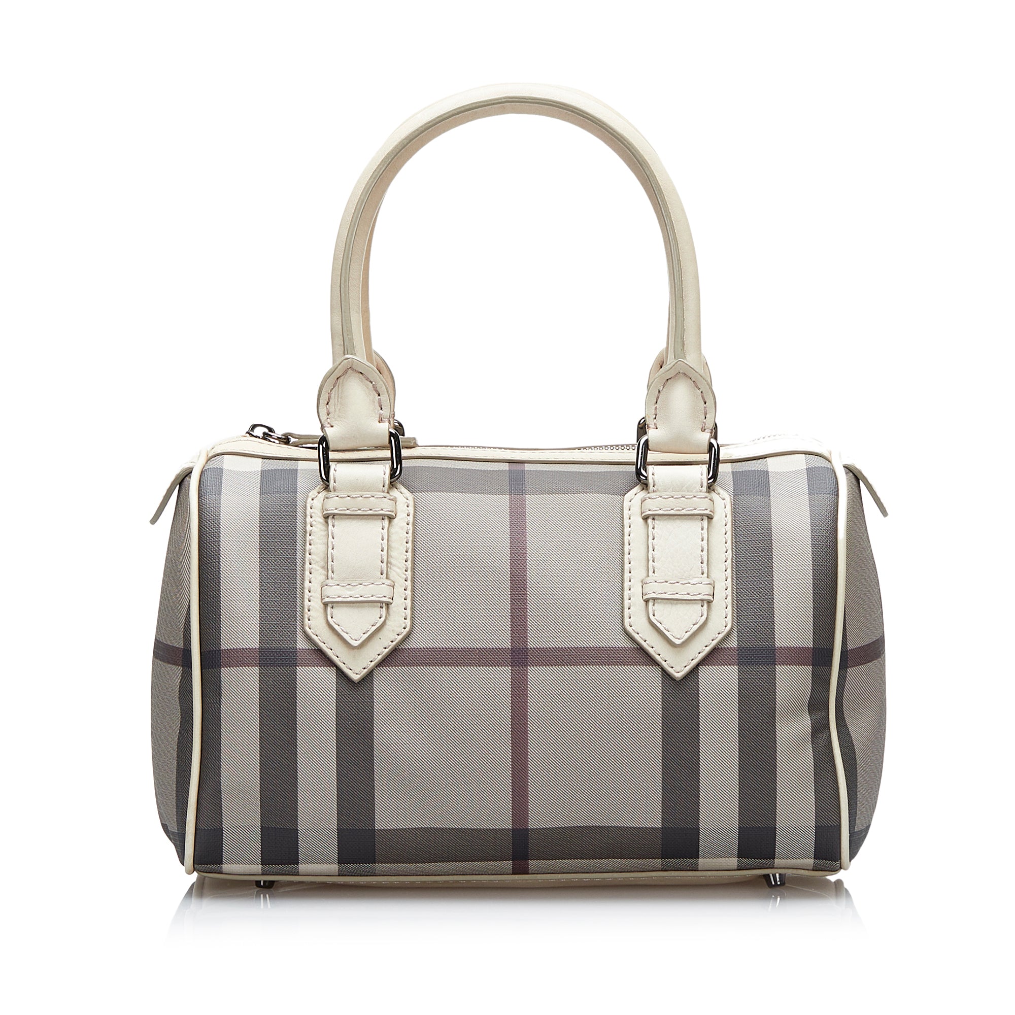 Grey Burberry Smoke Check Chester Boston Bag – Designer Revival