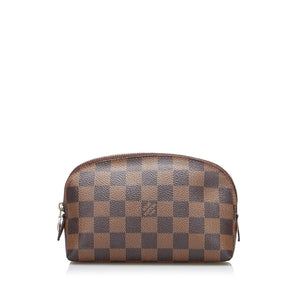 Louis Vuitton Brown Damier Ebene Cosmetic Pouch PM Cloth ref