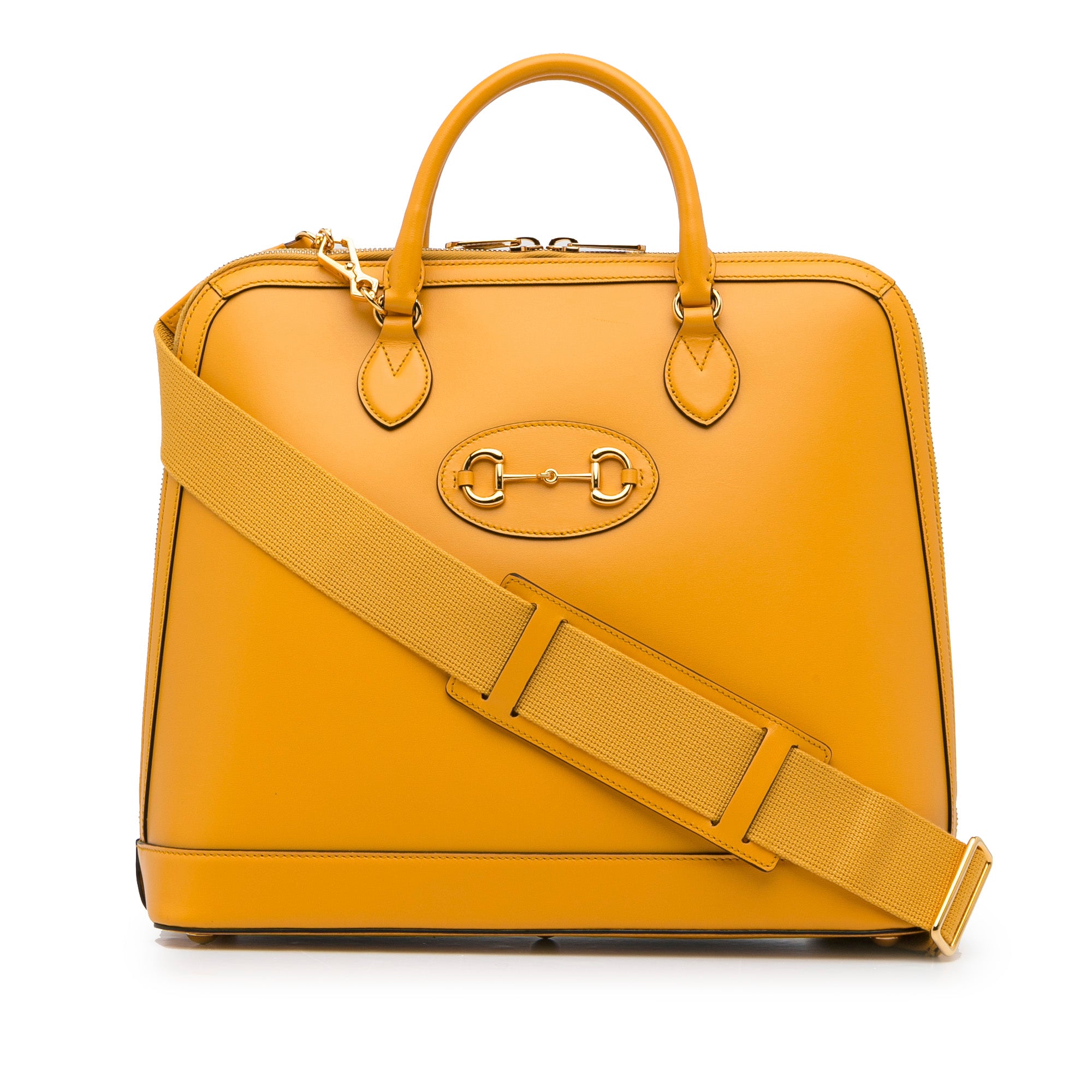 image of Yellow Gucci Horsebit 1955 Satchel