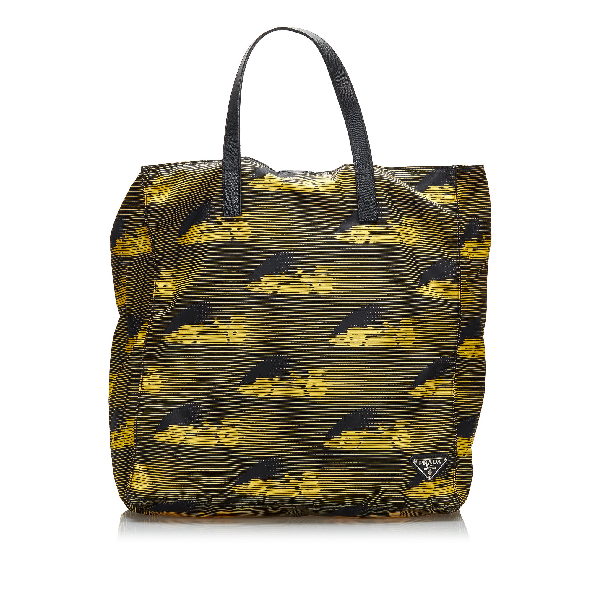 image of Yellow Prada Tessuto Stampato Satchel