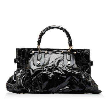 Bamboo calfskin handbag Gucci Black in Pony-style calfskin - 35398986