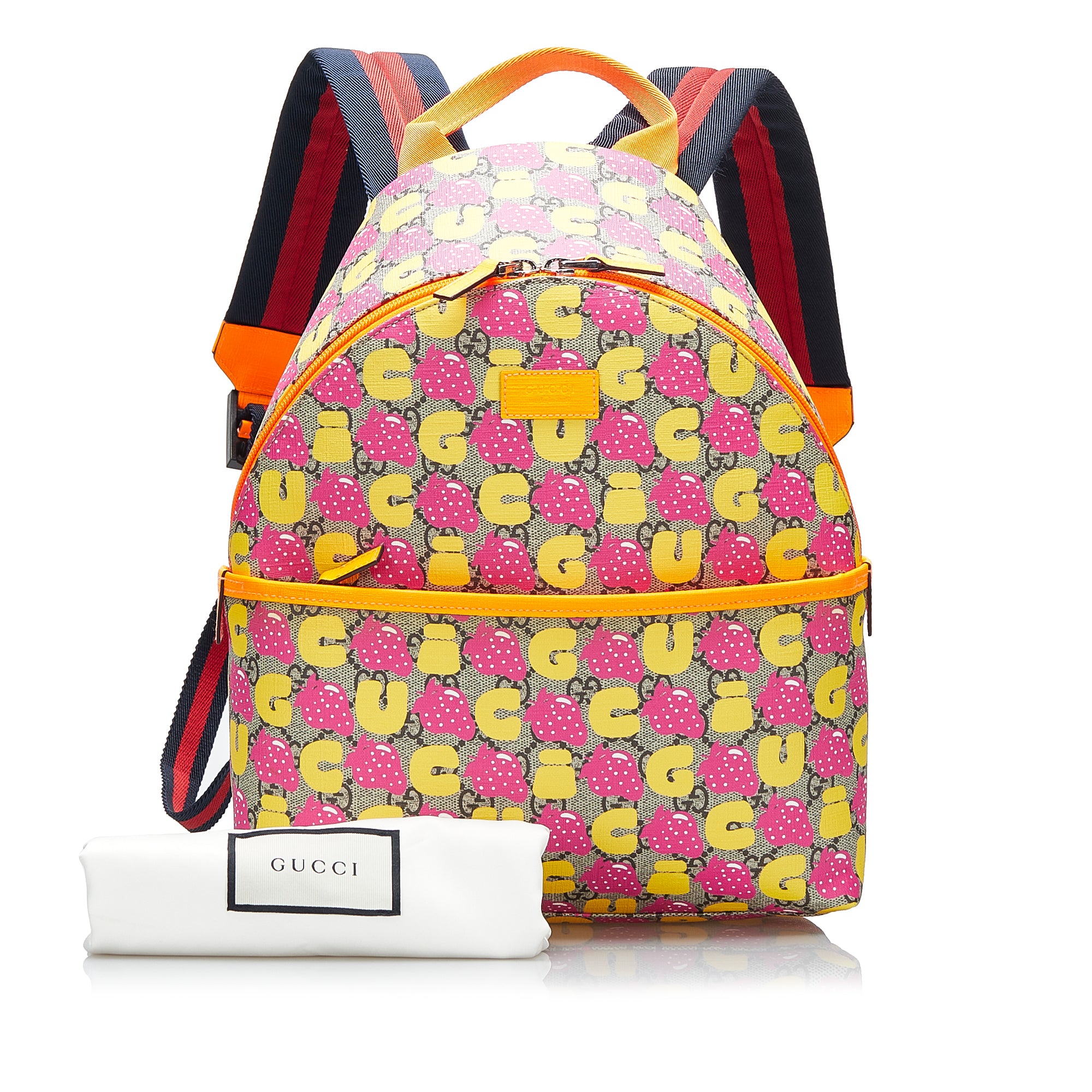 Pink Gucci GG Supreme Kids Strawberry Backpack – Designer Revival