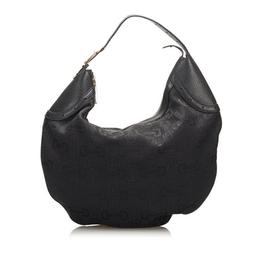 Gucci - Authenticated Hobo Handbag - Cotton Black Plain for Women, Very Good Condition