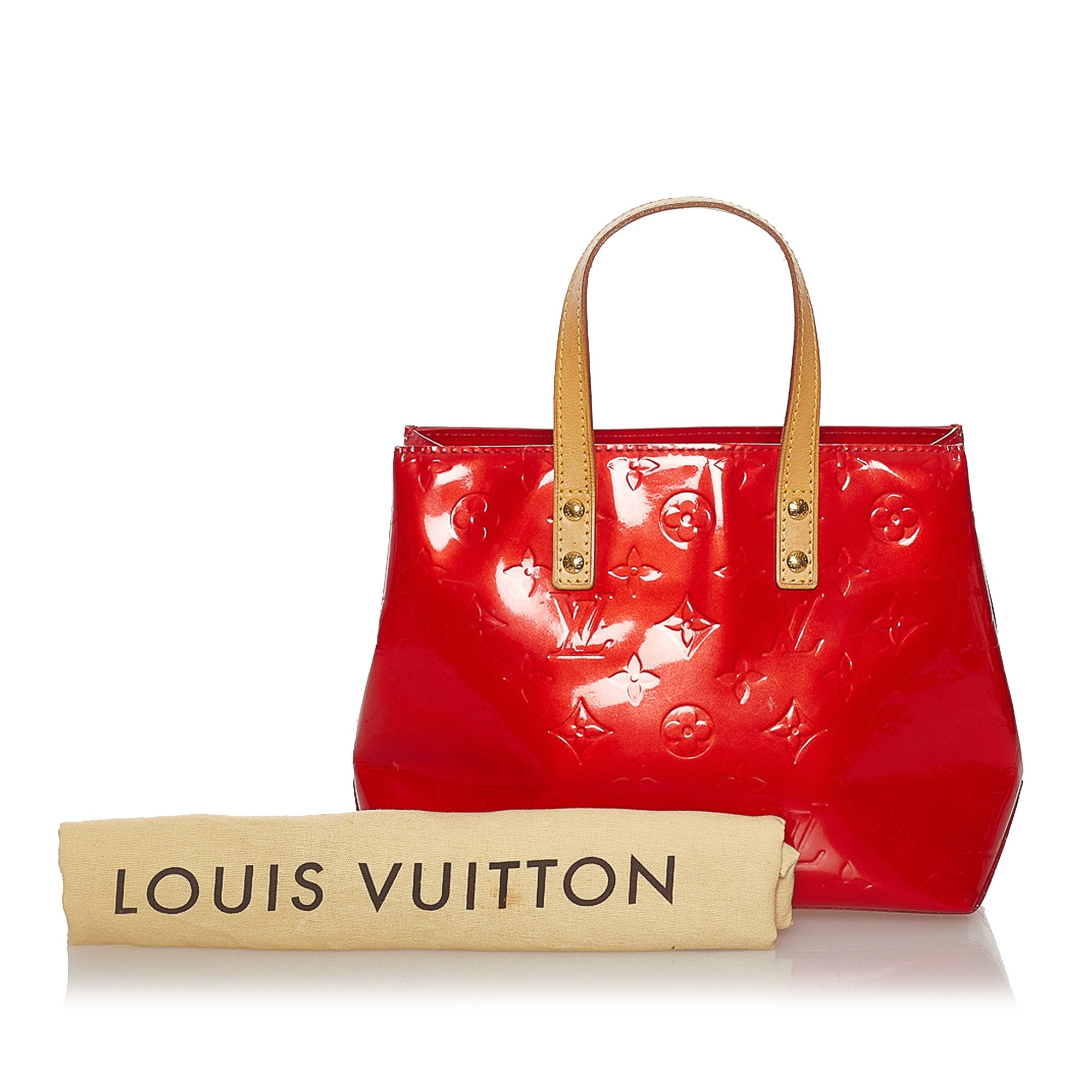 Louis Vuitton Red Monogram Vernis Reade PM Tote Bag Louis Vuitton
