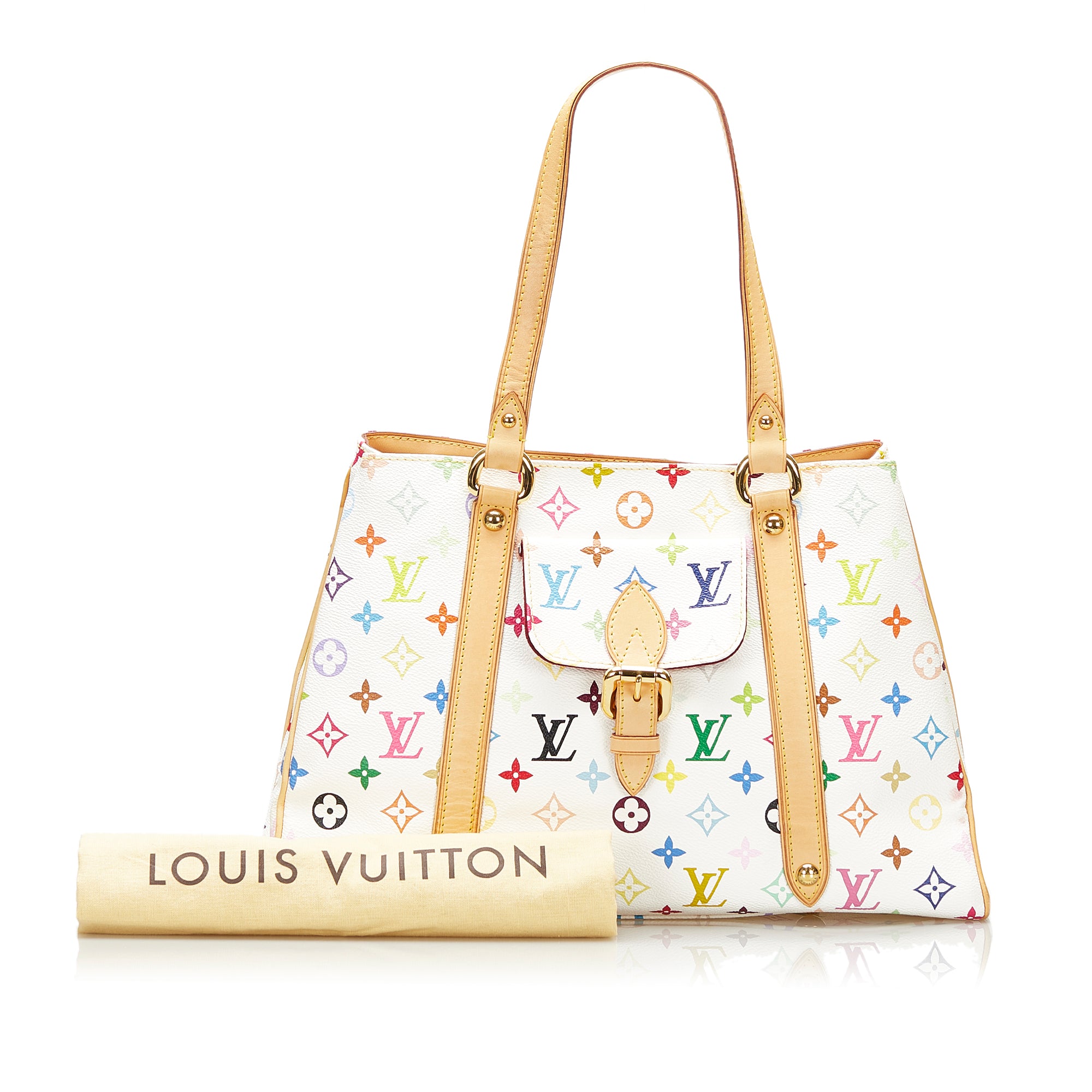 Preloved Louis Vuitton White Multicolor Monogram Aurelia GM Tote