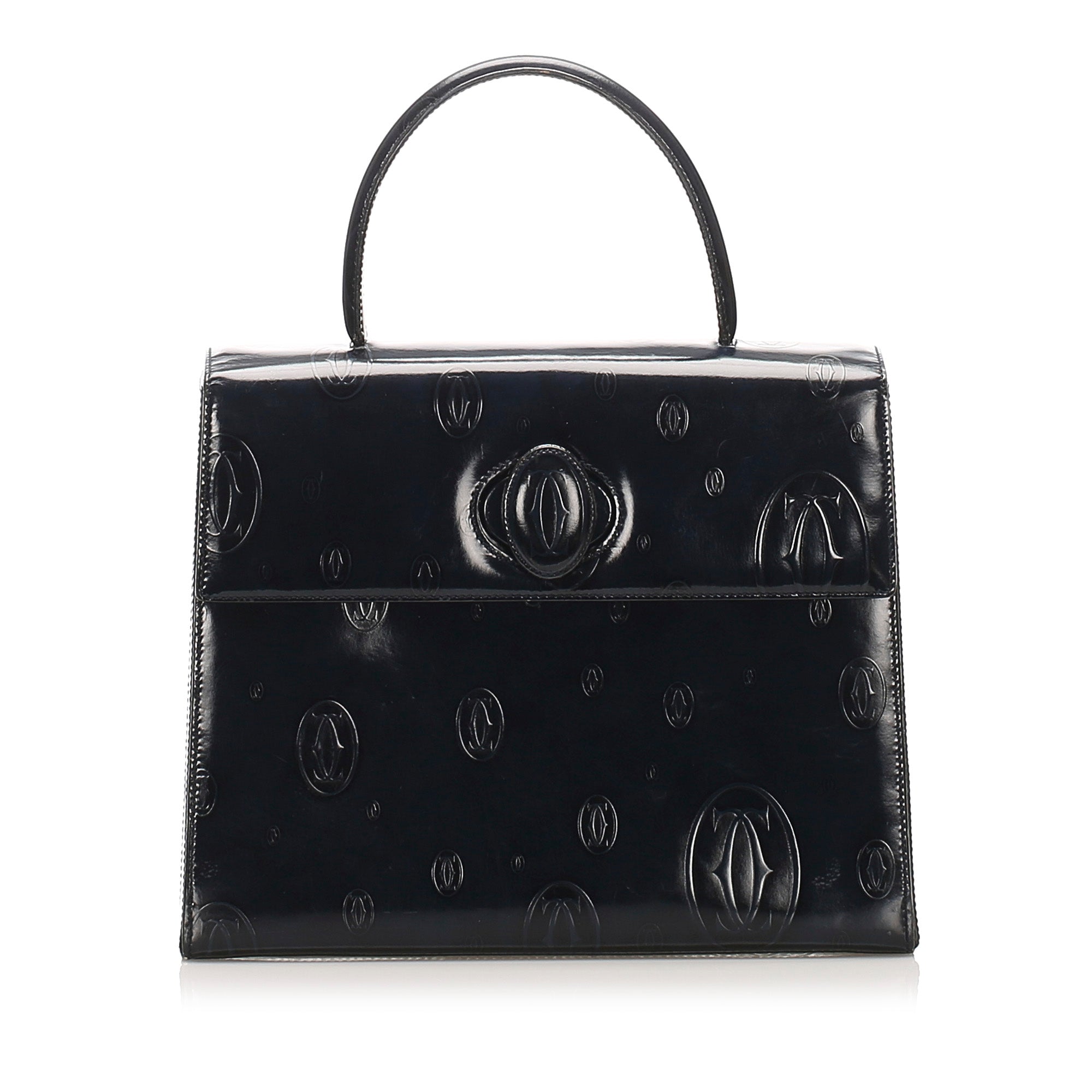 cartier black leather bag