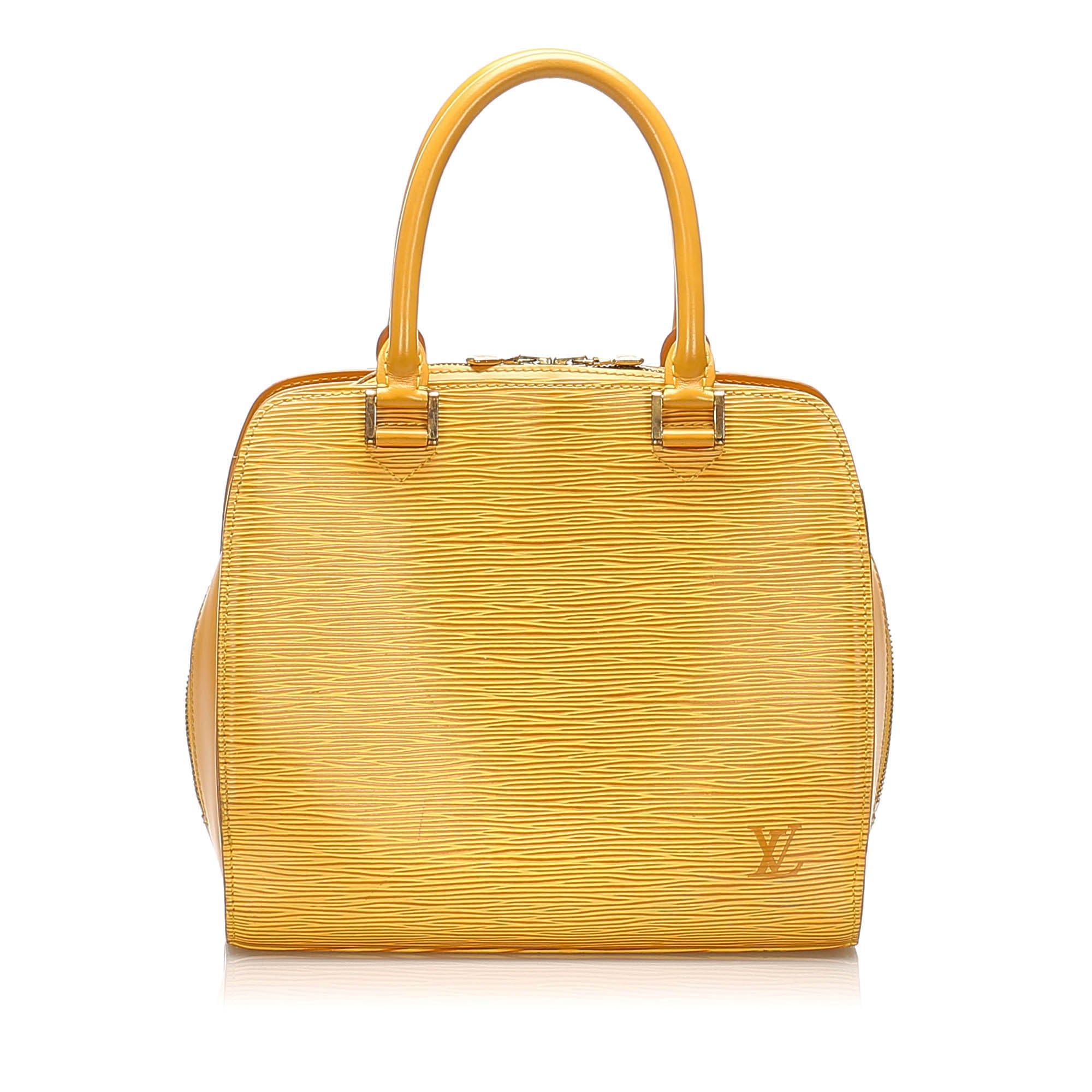 Louis Vuitton Yellow Epi Leather Neverfull Pochette Wristlet Pouch