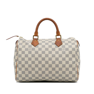 LOUIS VUITTON Speedy 30 Damier Azur White Bag