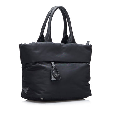 Black Prada Saffiano Double Turnlock Satchel – Designer Revival