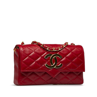Chanel Red Quilted Caviar Leather Small CC Filigree Vanity Case Bag Chanel