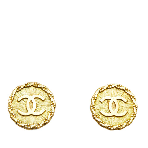 Chanel Gold and Yellow Enamel Star CC Logo Clip On Earrings