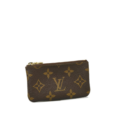 LOUIS VUITTON Pochette Key Cles Monogram Canvas Coin Case Brown