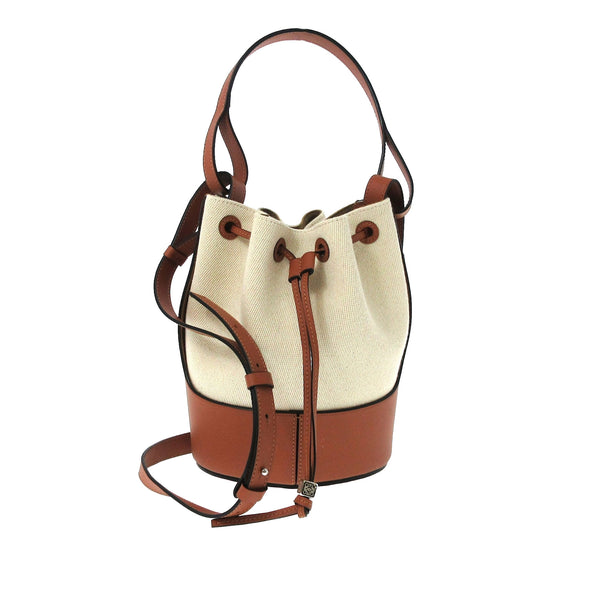 Loewe Balloon Leather and Canvas Bucket Bag