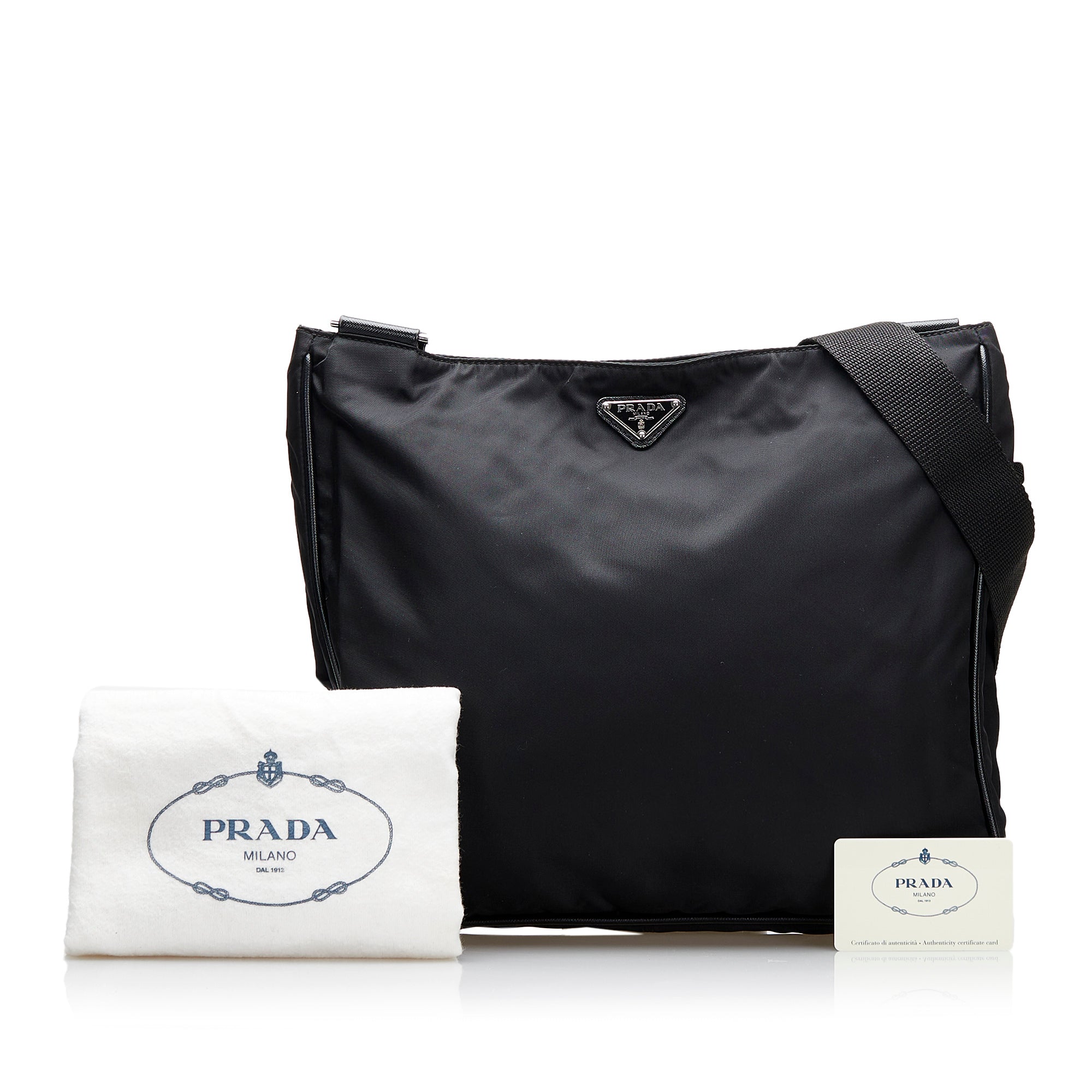 Prada - Authenticated Light Frame Handbag - Leather Black Plain for Women, Very Good Condition
