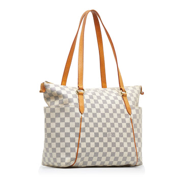 White Louis Vuitton Damier Azur Neverfull MM Tote Bag – Designer