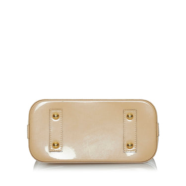 Tan Louis Vuitton Monogram Satin Mini Alma Handbag