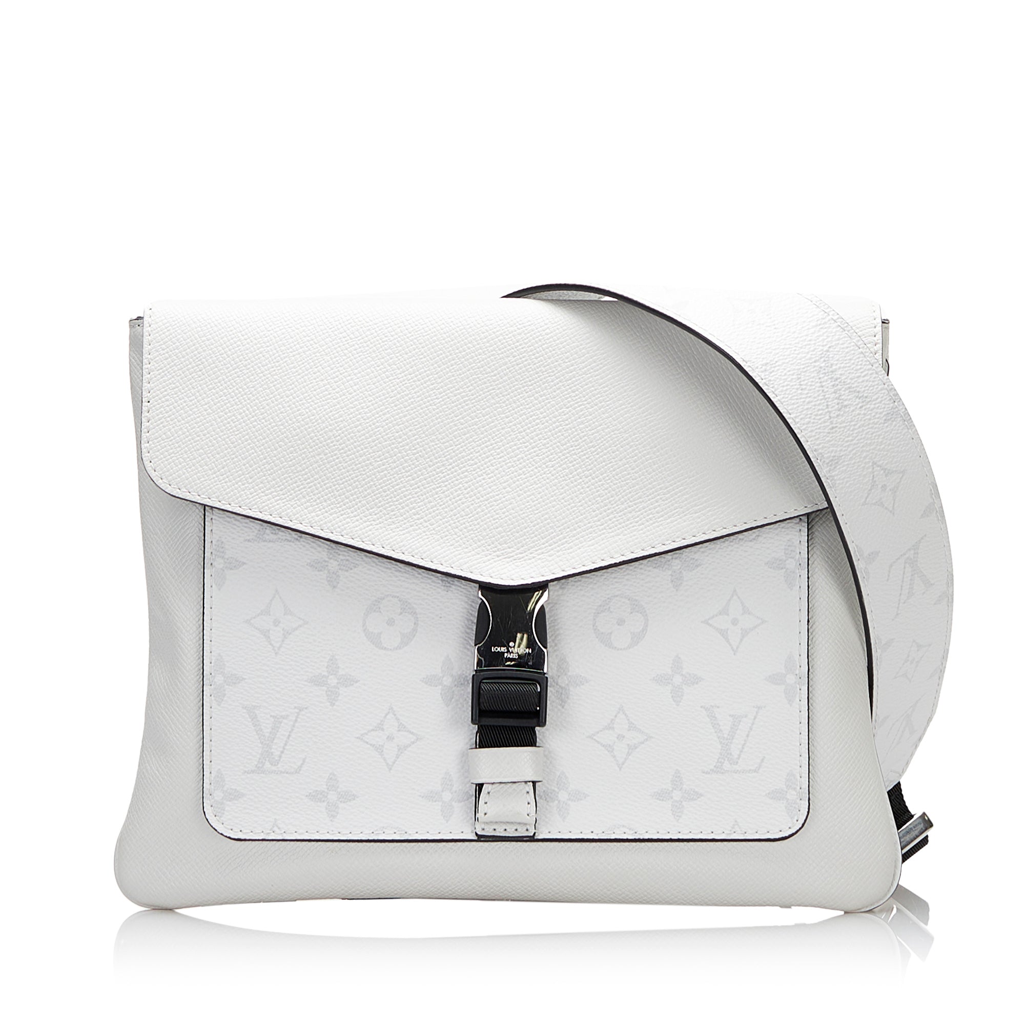 White Louis Vuitton Taigarama Outdoor Flap Messenger Crossbody Bag