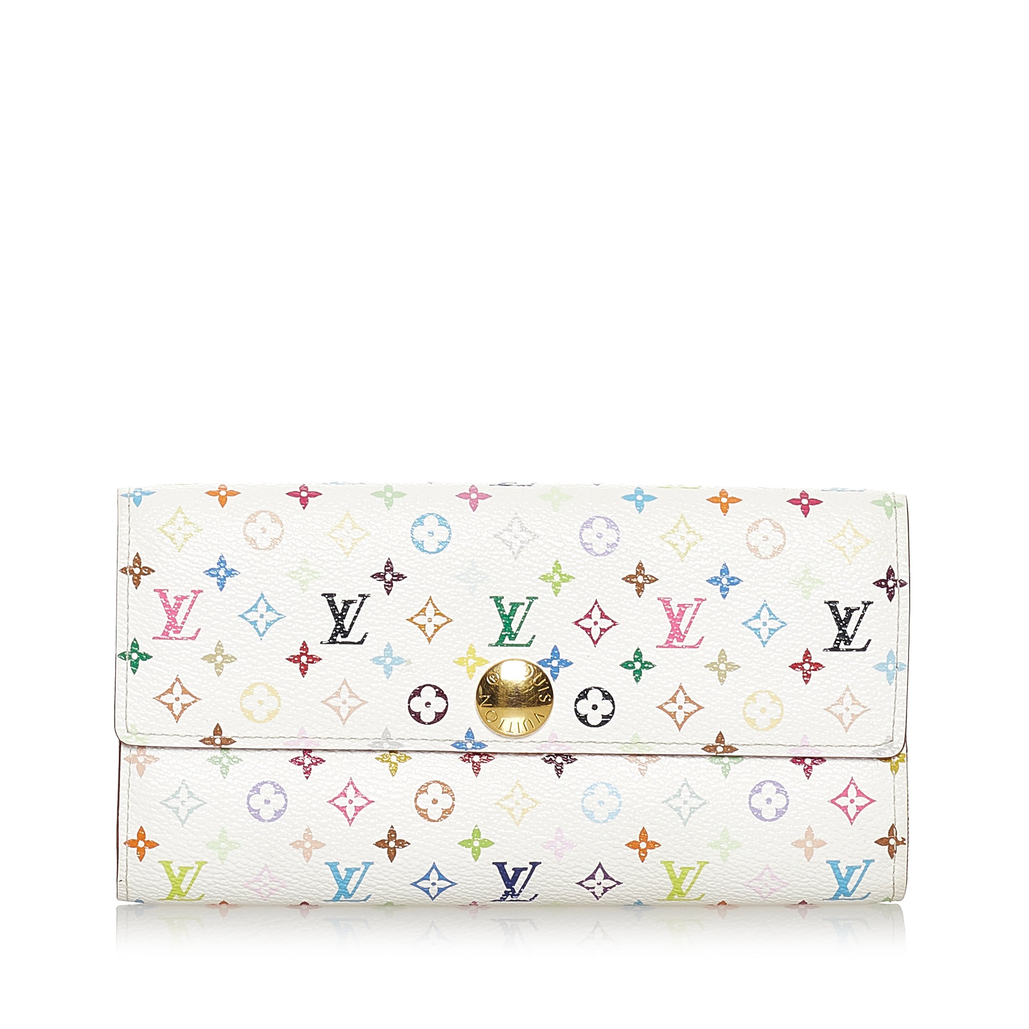 Louis Vuitton White Multicolor Monogram Trifold Sarah Wallet