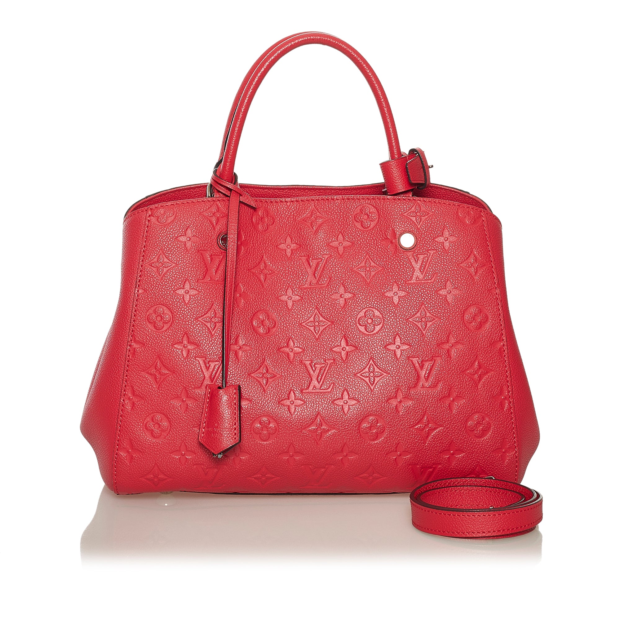 Red Louis Vuitton Monogram Empreinte Montaigne MM Satchel