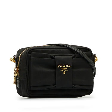 Black Prada Saffiano and City Calf Chain Crossbody Bag – Designer Revival