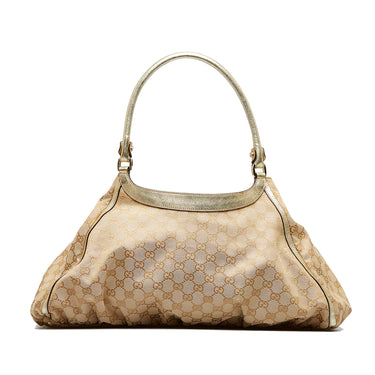 GUCCI D Ring Large Monogram Hobo Bag Brown 189833