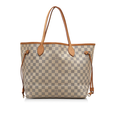 LOUIS VUITTON Saleya MM Damier Azur Tote Bag White